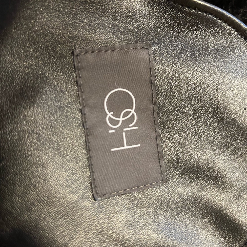 New Osh Women’s Real Suede Leather Fur Trim Mid-Length Shearling Coat -Blk 10 - Picture 4 of 4